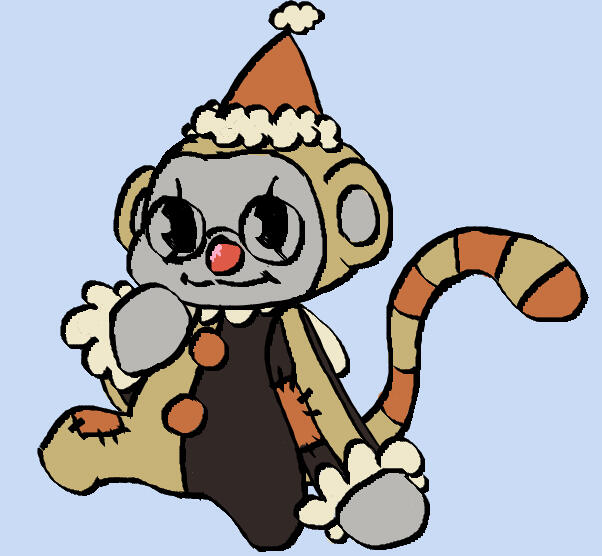 a monkey clown standing cutely.